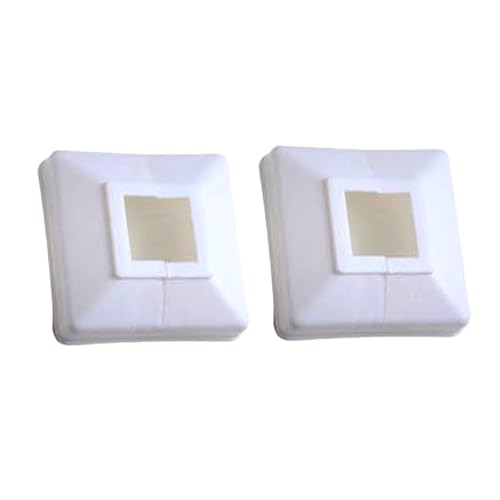 2 Stck Geländerpfosten Abdeckung, Treppengeländer-Basis-Schutzschale, Kunststoffschale Bodenflansch für verschiedene Treppengeländer von 3cm x 3cm Vierkantrohr (Weiß) von FUOIDYE