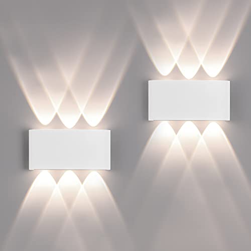 2 Pack 12W LED Wandleuchte innen/Außen außenwandleuchten Auf und ab Lichtstrahl 4000K wandleuchte innen eignet sich für Flur Schlafzimmer,Wohnzimmer, Treppe von FUPE