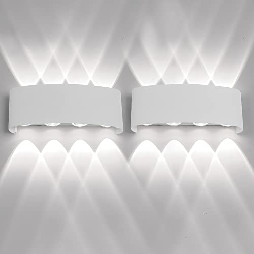 LED Wandleuchte innen/Außenwandleuchten 16W,Auf und ab Lichtstrahl 1600Lumen(Kühles Weiß),Wandleuchte innen eignet sich für Flur Schlafzimmer,Wohnzimmer, Treppe(6500K) von FUPE