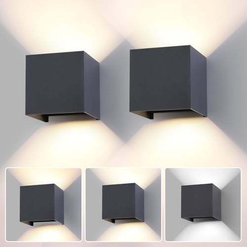 2 Stück 15W LED Wandleuchte Aussen Innen Einstellbare 3 Lichtfarben IP65 Wasserdicht Wandlampe Aussen Außenwandleuchten Aluminium Wandleuchte Einstellbar Abstrahlwinkel Quadratisch 11CM Anthrazit 2 Stück 15W LED Wandleuchte Aussen Innen Einstellbare 3 Lichtfarben IP65 Wasserdicht Wandlampe Aussen Außenwandleuchten Aluminium Wandleuchte Einstellbar Abstrahlwinkel Quadratisch 11CM Anthrazit von FUPE
