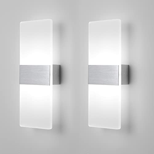FUPE Wandleuchte innen 6500K,Silber,1020Lumen LED Wandleuchte innen up and down Flurlampe Wand Belechtung Wandlampe für Schlafzimmer Korridor Wohnzimmer Treppen etc warmes weißes Licht von FUPE