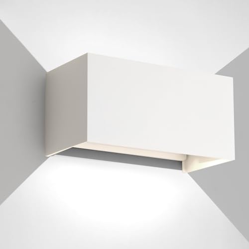 25W LED Wandleuchte Aussen Innen Außenwandleuchten IP65 Wasserdichte Wandlampe Modern Aluminium Außenleuchte Wand Ausenbeleutung Hauswand up and down Einstellbar Lichtstrahl, Weiß 6500K Kalt weiß von FUPE