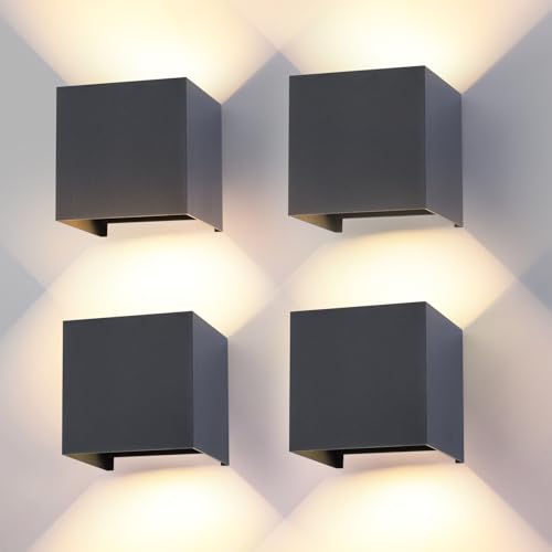 4 Stück Wandleuchte Innen Aussen LED G9 Austauschbarer Anthrazit IP65 Wasserdicht Lampe Wandlampe Aussen Außenwandleuchten 3000K Warmweiß Quadratisch Aluminium Wandleuchte Einstellbar Abstrahlwinkel 4 Stück Wandleuchte Innen Aussen LED G9 Austauschbarer Anthrazit IP65 Wasserdicht Lampe Wandlampe Aussen Außenwandleuchten 3000K Warmweiß Quadratisch Aluminium Wandleuchte Einstellbar Abstrahlwinkel von FUPE