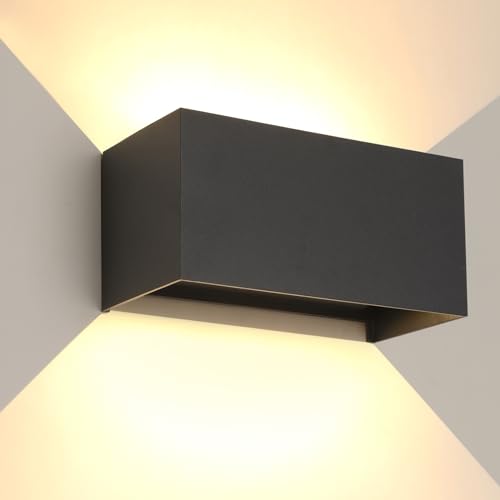 FUPE 25W LED Wandleuchte Innen/Außen,3000K Außenlampe Außenleuchte, IP65 Wand UP Down,Außenwandleuchte Mit Einstellbar Abstrahlwinkel Warmweiß von FUPE