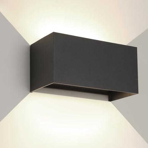 FUPE 25W LED Wandleuchte Innen/Außen,4000K Außenlampe Außenleuchte, IP65 Wand UP Down,Außenwandleuchte Mit Einstellbar Abstrahlwinkel Neutralweiß von FUPE