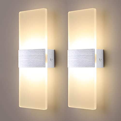 FUPE Applique da Parete Interno 12W,LED Moderno Lampada da Parete 1020Lumen,Up Down 4000K applique camera da letto,Applicabile a Camera da Letto,Corridoio,Soggiorno,Scala (Bianco Caldo) von FUPE
