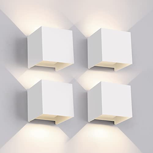 FUPE LED Wandlampe Innen/Aussen LED Wandlampe aussen modern Weiß 12W 4000K natürliches Licht IP65 Wasserdichte Outdoor Wand Applique Quadratische Strahlwinkel Einstellbare 4 Stücke FUPE LED Wandlampe Innen/Aussen LED Wandlampe aussen modern Weiß 12W 4000K natürliches Licht IP65 Wasserdichte Outdoor Wand Applique Quadratische Strahlwinkel Einstellbare 4 Stücke von FUPE