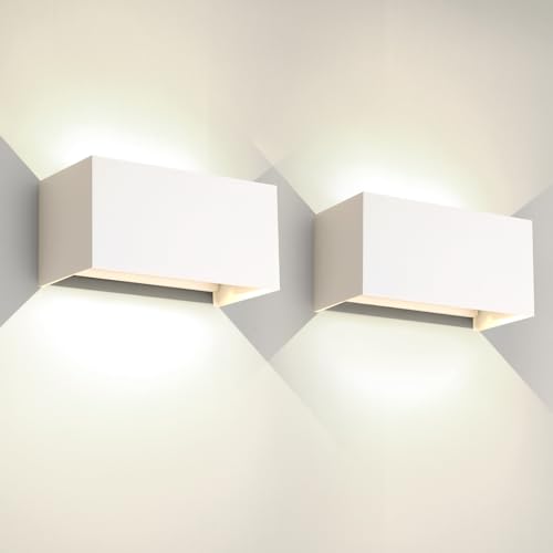 FUPE LED Wandleuchte Innen/Außen,25W Wandleuchte Aussen 4000K LED Aussenleuchte Mit Einstellbar Abstrahlwinkel Wandbeleuchtung innen IP65.(2 Stücke) von FUPE