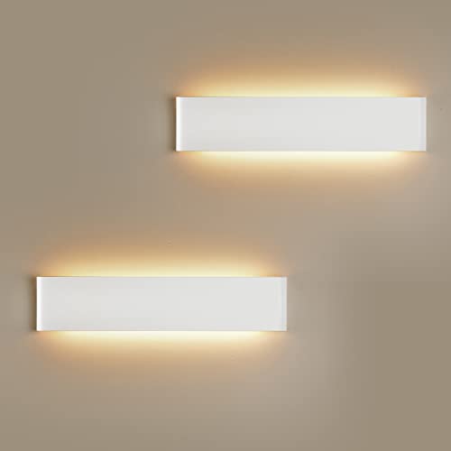 FUPE Wandleuchte innen 24W,LED Wandleuchte innen 2880 Lumen,Weiß up and down Flurlampe Wand Belechtung Wandlampe 3000K,für Schlafzimmer Korridor Wohnzimmer Treppen etc warmes weißes Lichc von FUPE