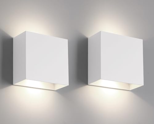 FUPE Wandleuchte innen 12W,LED Wandleuchte innen 1200 Lumen,Weiß up and down Flurlampe Wand Belechtung Wandlampe 4000K,für Schlafzimmer Korridor Wohnzimmer Treppen etc warmes weißes Lichc von FUPE