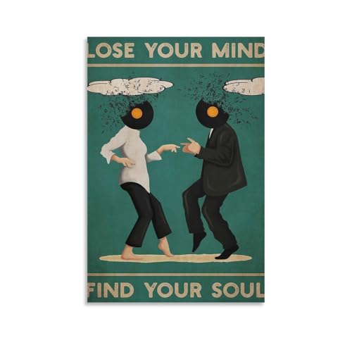 FUPMTKLT Vintage-Poster "Lose Your Mind Find Your Seele" Vintage Movie Coole Poster Geschenkidee Wandkunst Poster Leinwand Poster Wandkunst Dekor Druck Bild Gemälde für Wohnzimmer Schlafzimmer von FUPMTKLT