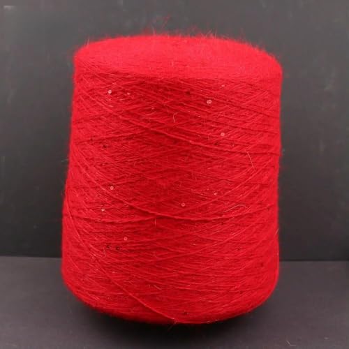 FUPOHUA Strickgarn 100g 600m Angora 2mm Pailletten Lurexgarn Kaninchenhaarwolle langes Nerzgarn Weiches Flauschiges Häkelgarn Wolle von FUPOHUA