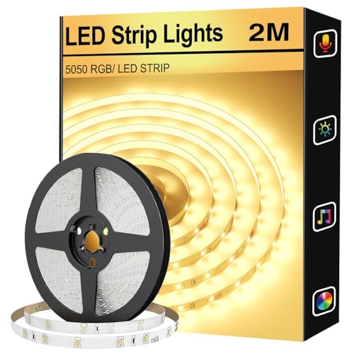 FUPT LED Strip 2M USB,Warmweiß bis Kaltweiß LED Streifen, Flexibel DIY LED Band, LED Leiste, 300 LEDs SMD 2835, LED Lichtband für Innen Küche Zimmer Deko von FUPT