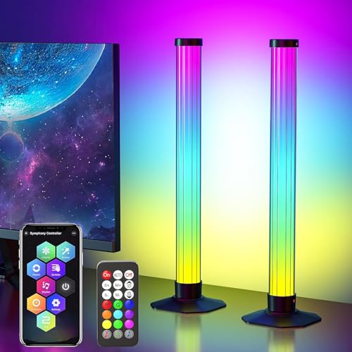 FUPT LED Lightbar,360° Smart LED Light Bar,RGB Gaming Lampe Sync mit Musik,TV Hintergrundbeleuchtung Lightbar mit Fernbedienung und App Kontrolle für TV,Gaming,Zimmer Deko (2 Stück) von FUPT