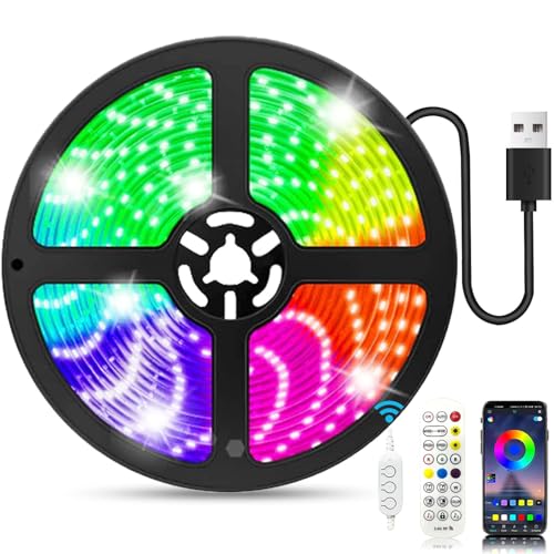 LED Strip 10m, RGB LED Streifen, Lichterkette mit Fernbedienung Upgrade auf 10m, Musiksync Farbwechsel Band Lichter für die Beleuchtung…… von FUPT