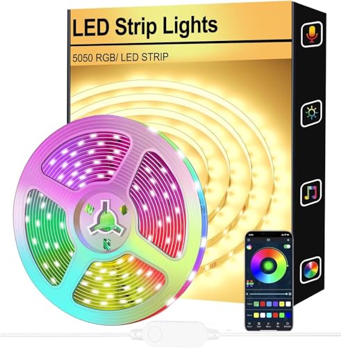 LED Strip 2m,Bluetooth LED Streifen,APP Steuerung und Timer-Einstellung RGB Led Lichterkette,Musiksync Farbwechsel Lichtband für Beleuchtung Zuhause, Schlafzimmer, Party, Festival von FUPT