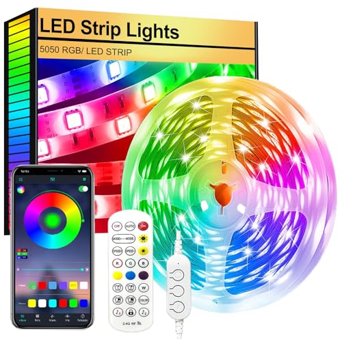 FUPT LED Strip 5m USB, RGB LED Streifen, Farbwechsel LED Lichterkette mit Fernbedienung, App-steuerung, Musikmodus, Timer-Einstellung, LED Band für Haus Schlafzimmer TV KücheDeko……, DD-DK5m-usb von FUPT