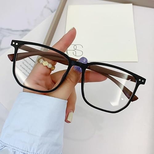 FUQINQINGOZ Anti-Augen-Überanstrengungs-Brille TR-Rahmen Lesebrille Übergroße Computer-Lesegeräte Blaulicht-blockierende Flache Lichtspiegel(Coffee,+350) von FUQINQINGOZ