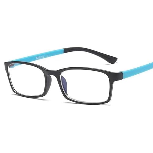 FUQINQINGOZ Anti-Augenbelastung Computer-Lesegeräte Blaulicht-blockierende Lesebrille TR-Rahmen Flacher Lichtspiegel Anti-UV-Brille(Blue,+200) von FUQINQINGOZ