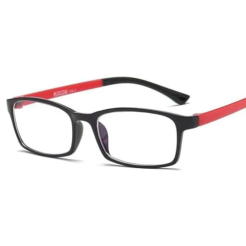 FUQINQINGOZ Anti-Augenbelastung Computer-Lesegeräte Blaulicht-blockierende Lesebrille TR-Rahmen Flacher Lichtspiegel Anti-UV-Brille(Red,+100) von FUQINQINGOZ