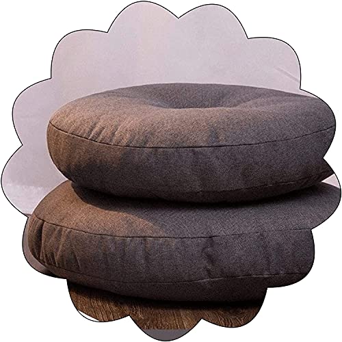 Leinen Kissen Runde Stoff Balkon Meditation Kissen Erkerfenster Yoga Boden,A,40cm von FURAHI