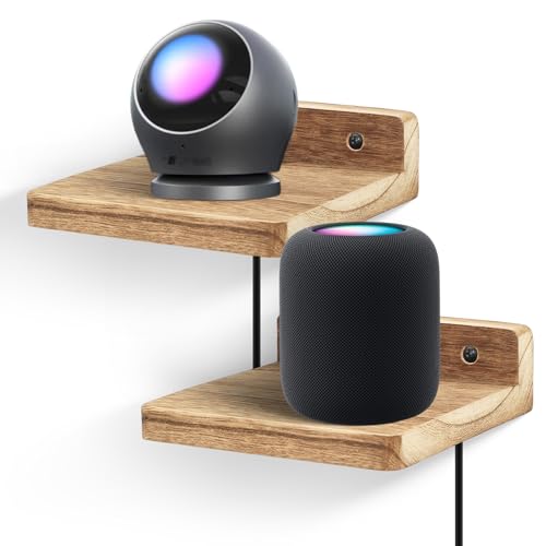 FURAOMEILI Kleines schwebendes Regal für die Wand, 12,7 cm großes Holz-Wandregal, Mini-Lautsprecher, Babyphone, Kameras, Figuren-Präsentationsständer, für Schlafzimmer, Spielzimmer, Wohnzimmer von FURAOMEILI