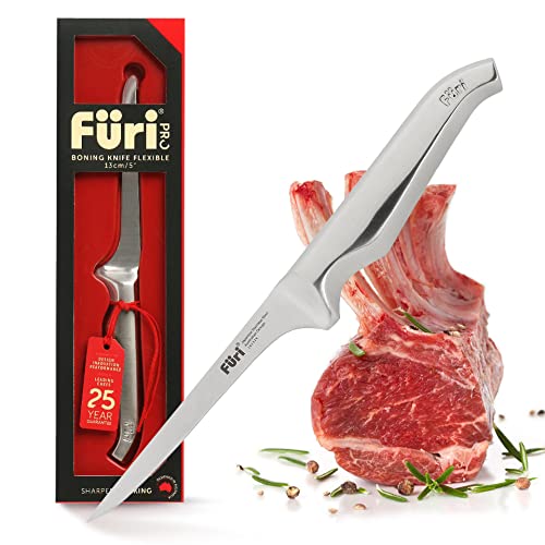 FURI Pro Ausbeinmesser, aus rostfreiem japanischem Edelstahl, Filetiermesser zur präzisen Verarbeitung von Geflügel & Fleisch, einfaches Lösen von Knochen & Co, Klingenlänge: 13 cm von FURI