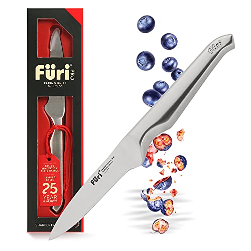 FURI Pro Gemüsemesser, aus rostfreiem japanischem Edelstahl, als kleines Allzweckmesser einsetzbar, als Tomatenmesser, Schälmesser, oder Obstmesser, Klingenlänge: 9 cm von FURI