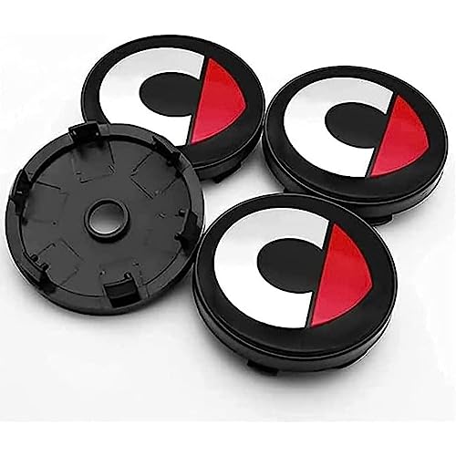 Auto Nabenkappen für Smart Fortwo Forfour 450 451 454 453 60mm,Radnaben Ersatzrad Abdeckungen Felgendeckel Radnabenabdeckung Radmutterkappen Wasserdicht Felgen Zubehör,B von FURLOU