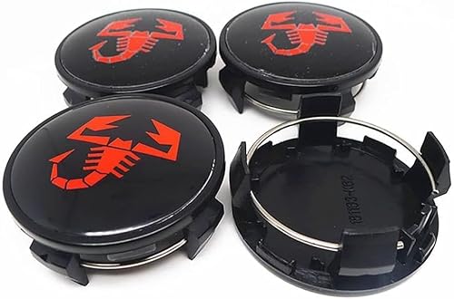 FURLOU 4 Stück für Abarth 62mm Auto Nabendeckel Radkappen Radnabenkappen Radnabenabdeckung Nabenkappen Felgendeckel Radnabendeck von FURLOU