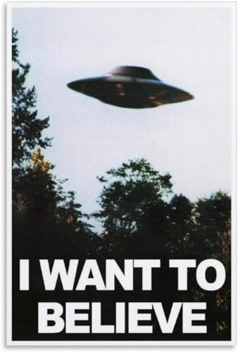 FURLOU Poster „I Want to Believe UFO“, Leinwand-Kunstdruck, modernes Familienschlafzimmer, 60 x 90 cm von FURLOU
