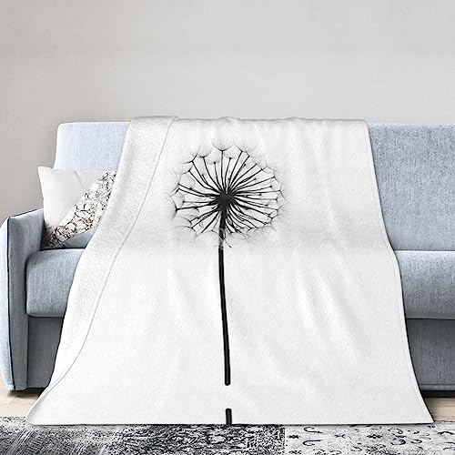 Pusteblumen-Decke, gemütlich, dicke Flanelldecke, superweich, modisch, warm, Überwurf, dekorative Decke für Couch, Sofa, Bett, Überwurf, 203,2 x 152,4 cm von FURLOU