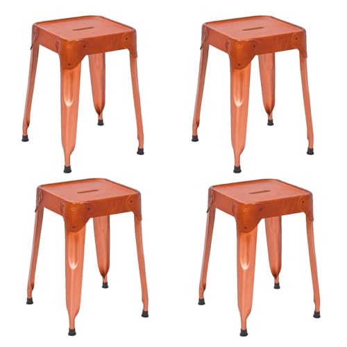 FURNARO 4er Set Sitzhocker Vintage im industriellen Stil Nora Kupfer Metall 35 x 35 x 45 cm FURNARO 4er Set Sitzhocker Vintage im industriellen Stil Nora Kupfer Metall 35 x 35 x 45 cm von FURNARO