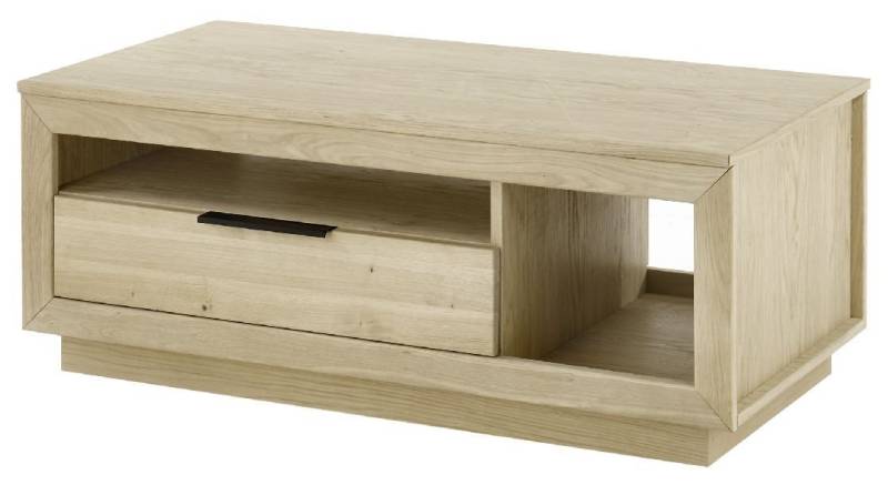 FURNARO Couchtisch, Wildeiche teilmassiv bianco geölt komplett montiert 110x45x65 cm von FURNARO