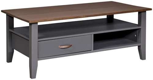 FURNARO Couchtisch mit 1 Schublade Laura Grau Massivholz 115 x 45 x 60 cm FURNARO Couchtisch mit 1 Schublade Laura Grau Massivholz 115 x 45 x 60 cm von FURNARO