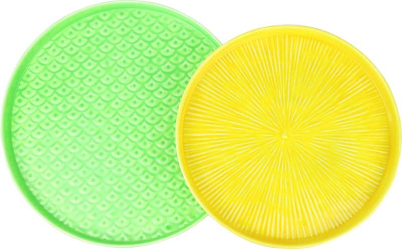 FURNARO Dekotablett (2-tlg), Runde Formen mit strukturierter Oberfläche und stabilem Rand von FURNARO