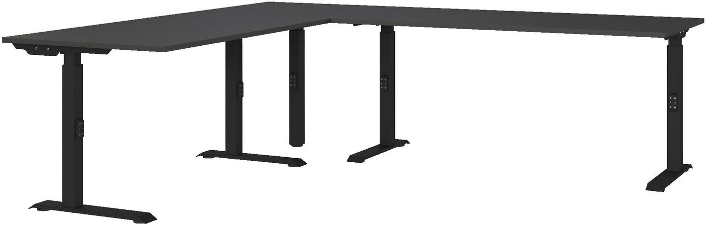 FURNARO Eckschreibtisch, Computertisch Mechanisch höheneinstellbar Made in Germany 91x260x220cm FURNARO Eckschreibtisch, Computertisch Mechanisch höheneinstellbar Made in Germany 91x260x220cm von FURNARO