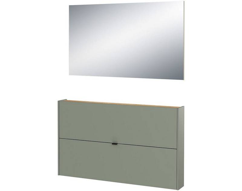 FURNARO Garderoben-Set, (2-St., Schuhschrank Spiegel), Soft-Close Melamin Kratzfest Made in Germany 200x140x19cm von FURNARO