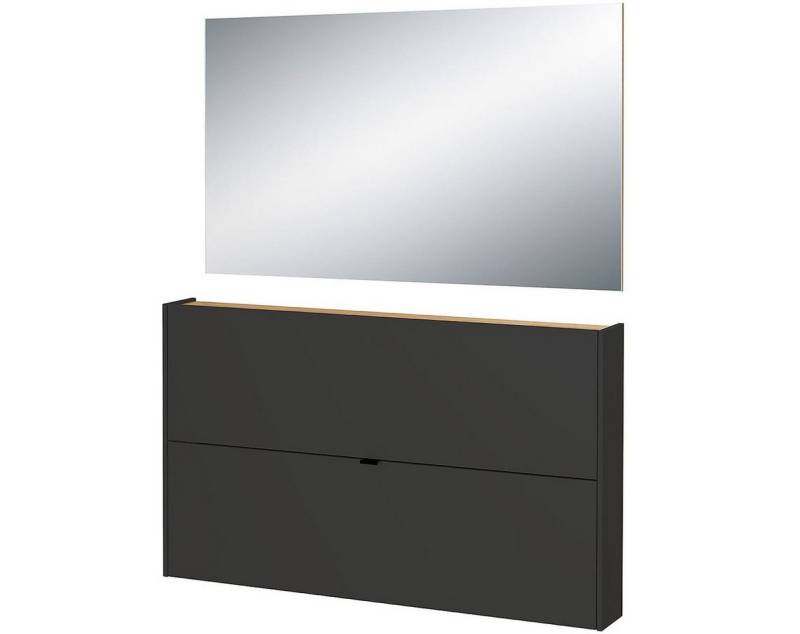 FURNARO Garderoben-Set, (2-St., Schuhschrank Spiegel), Soft-Close Melamin Kratzfest Made in Germany 200x140x19cm von FURNARO