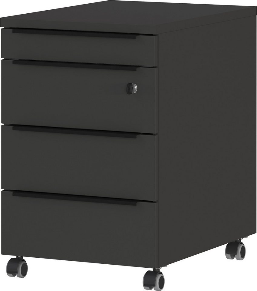 FURNARO Rollcontainer, Aktenschrank Büroschrank mit Rollen Made in Germany 42x63x60 cm von FURNARO