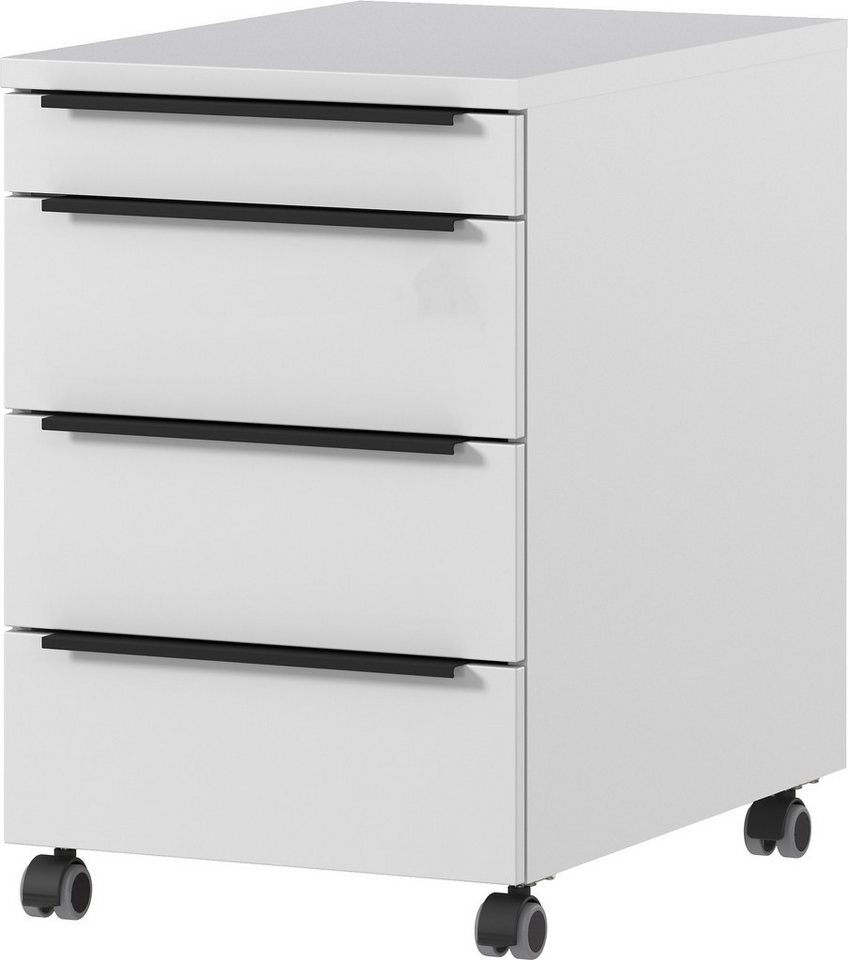 FURNARO Rollcontainer, Aktenschrank Büroschrank mit Rollen Made in Germany 42x63x60 cm von FURNARO