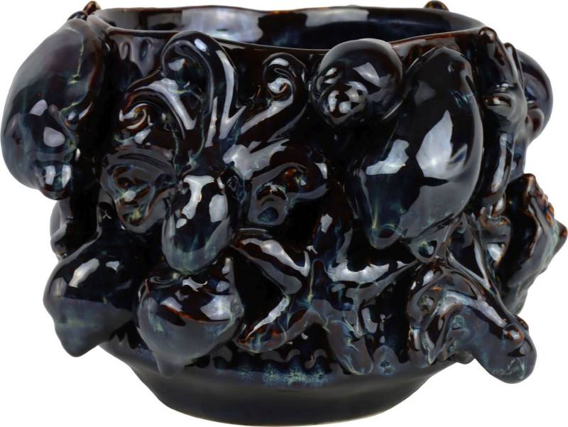 FURNARO Übertopf, mit Muscheln-Dekor in schwarz aus Keramik ø23x16cm FURNARO Übertopf, mit Muscheln-Dekor in schwarz aus Keramik ø23x16cm von FURNARO