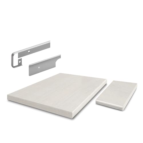 FURNIFY Arbeitsplatte (2 Kiefer Weiß Eckarbeitsplatte / 89x89cm / 28mm) Küchenarbeitsplatte Laminatplatte Küchenmöbel von FURNIFY