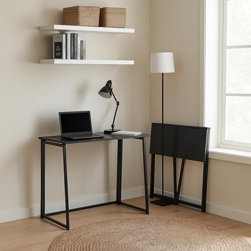 FURNISH 1 Klapptisch aus robustem Holz und schwarzem Metallrahmen für Zuhause, kleiner Raum, zusammenklappbar, kompakt, Möbel im Industriestil, für den täglichen Gebrauch, platzsparend FURNISH 1 Klapptisch aus robustem Holz und schwarzem Metallrahmen für Zuhause, kleiner Raum, zusammenklappbar, kompakt, Möbel im Industriestil, für den täglichen Gebrauch, platzsparend von FURNISH 1