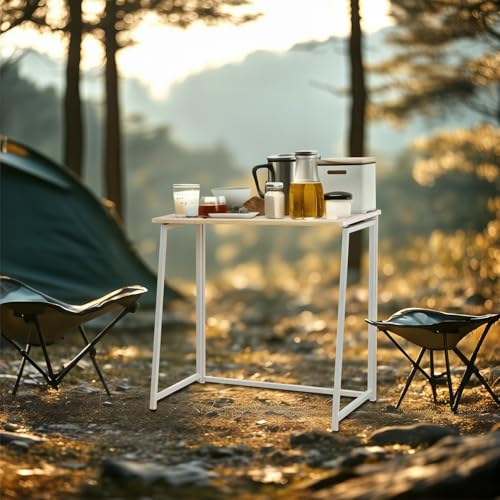 FURNISH 1 Picknicktisch, zusammenklappbar, aus robustem Eichenholz und weißem Metallrahmen, für Picknick, Outdoor, langlebig, tragbar, leicht, für Abendessen im Freien FURNISH 1 Picknicktisch, zusammenklappbar, aus robustem Eichenholz und weißem Metallrahmen, für Picknick, Outdoor, langlebig, tragbar, leicht, für Abendessen im Freien von FURNISH 1