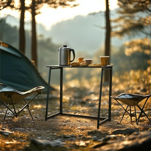FURNISH 1 Picknicktisch, zusammenklappbar, aus robustem Holz und schwarzem Metallrahmen, für Picknick, im Freien, langlebig, tragbar, leicht, für Abendessen im Garten im Freien FURNISH 1 Picknicktisch, zusammenklappbar, aus robustem Holz und schwarzem Metallrahmen, für Picknick, im Freien, langlebig, tragbar, leicht, für Abendessen im Garten im Freien von FURNISH 1