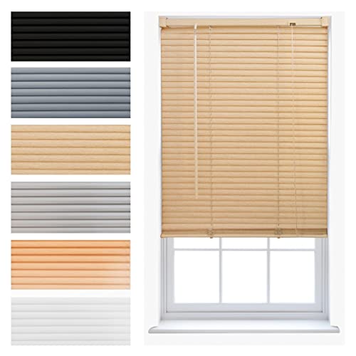 Jalousie aus PVC Kürzbar Fenster Heim Büro Rollo Neu - Natürlich 165 x 150 cm von FURNISHED