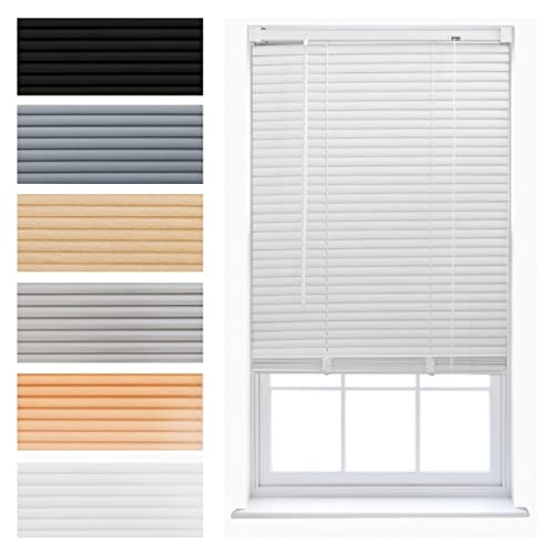Jalousie aus PVC Kürzbar Fenster Heim Büro Rollo Neu - Weiß 60 x 210 cm von FURNISHED