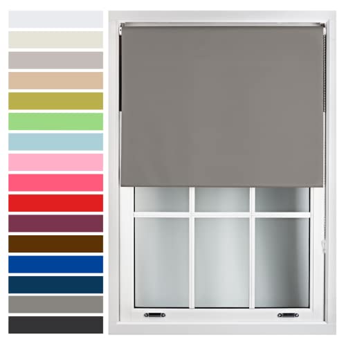 FURNISHED Premium-Rollos nach Maß – Verdunkelungsrollos mit Metallbeschlägen – wärmeisoliert und energieeffizient – ​​maßgeschneidert für perfekte Passform - Dunkelgrau, 120cm x 210cm von FURNISHED
