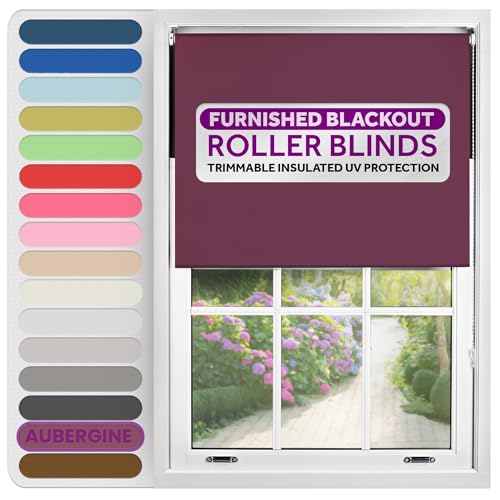 Verdunkelungsrollo trimmbar Aubergine bis 185 x 210 cm von FURNISHED